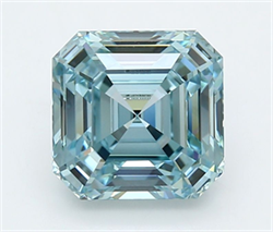 Picture of Lab Grown Diamond 3.50 Carats, Asscher with  Cut, Fancy Vivid Blue Color, VVS2 Clarity and Certified by IGI