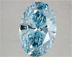 Picture of Lab Grown Diamond 3.01 Carats, Oval with  Cut, Fancy Vivid Blue Color, VS2 Clarity and Certified by IGI