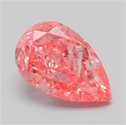Picture of Lab Grown Diamond 3.13 Carats, Pear with  Cut, Fancy Vivid Pink Color, VS1 Clarity and Certified by IGI