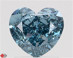 Picture of Lab Grown Diamond 2.05 Carats, Heart with  Cut, Fancy Vivid Blue Color, VVS2 Clarity and Certified by IGI