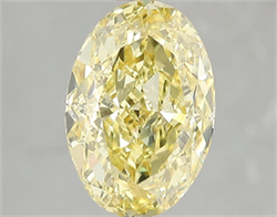 Picture of Lab Grown Diamond 3.06 Carats, Oval with  Cut, Fancy Vivid Yellow Color, VS2 Clarity and Certified by IGI