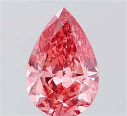 Picture of Lab Grown Diamond 3.19 Carats, Pear with  Cut, Fancy Vivid Pink Color, VS1 Clarity and Certified by IGI