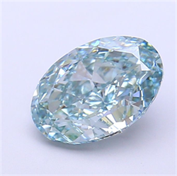 Picture of Lab Grown Diamond 2.09 Carats, Oval with  Cut, Fancy Vivid Green Color, VS1 Clarity and Certified by IGI