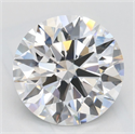 Lab Grown Diamond 2.66 Carats, Round with Excellent Cut, D Color, FL Clarity and Certified by GIA
