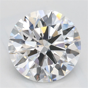 Picture of Lab Grown Diamond 2.66 Carats, Round with Excellent Cut, D Color, FL Clarity and Certified by GIA