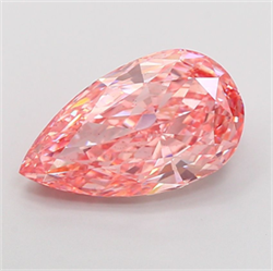 Picture of Lab Grown Diamond 4.05 Carats, Pear with  Cut, Fancy Vivid Pink Color, VS2 Clarity and Certified by IGI