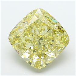 Picture of Lab Grown Diamond 6.09 Carats, CUSHION MODIFIED with  Cut, Fancy Yellow Color, VS1 Clarity and Certified by IGI