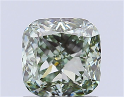 Picture of Lab Grown Diamond 1.26 Carats, CUSHION MODIFIED with  Cut, Fancy Intense Green Color, VS1 Clarity and Certified by IGI