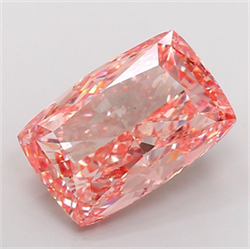 Picture of Lab Grown Diamond 15.12 Carats, CUSHION MODIFIED with  Cut, Fancy Vivid Pink Color, VS2 Clarity and Certified by IGI