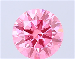 Picture of Lab Grown Diamond 1.55 Carats, Round with Excellent Cut, Fancy Vivid Pink Color, VVS2 Clarity and Certified by IGI