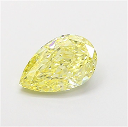 Picture of Lab Grown Diamond 1.27 Carats, Pear with  Cut, Fancy Yellow Color, VS1 Clarity and Certified by IGI