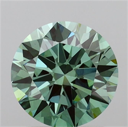 Picture of Lab Grown Diamond 1.80 Carats, Round with Ideal Cut, Fancy Vivid Green Color, VS1 Clarity and Certified by IGI