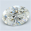 Natural Diamond 2.51 Carats, Oval with  Cut, J Color, VVS2 Clarity and Certified by GIA