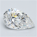 Natural Diamond 7.01 Carats, Pear with  Cut, F Color, VS2 Clarity and Certified by GIA