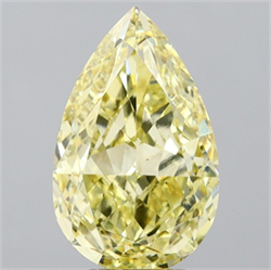 Picture of Lab Grown Diamond 4.72 Carats, Pear with  Cut, Fancy Intense Yellow Color, VS2 Clarity and Certified by IGI