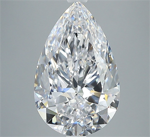 Picture of Natural Diamond 3.21 Carats, Pear with  Cut, D Color, IF Clarity and Certified by GIA