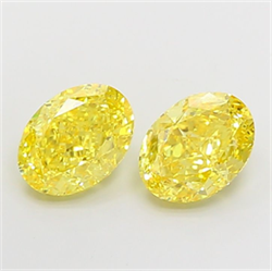 Picture of Lab Grown Diamond 3.07 Carats, Oval with  Cut, Fancy Vivid Yellow Color, VS1 Clarity and Certified by IGI
