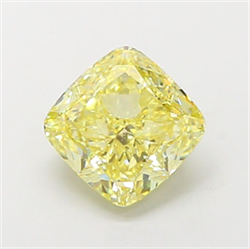Picture of Lab Grown Diamond 3.02 Carats, CUSHION MODIFIED with  Cut, Fancy Intense Yellow Color, VS1 Clarity and Certified by IGI