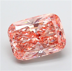 Picture of Lab Grown Diamond 5.02 Carats, CUSHION MODIFIED with  Cut, Fancy Vivid Pink Color, VS1 Clarity and Certified by IGI