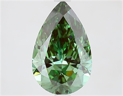 Picture of Lab Grown Diamond 2.56 Carats, Pear with  Cut, Fancy Vivid Green Color, VS1 Clarity and Certified by IGI