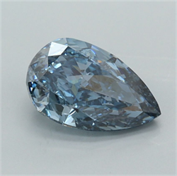 Picture of Lab Grown Diamond 1.57 Carats, Pear with  Cut, Fancy Vivid Blue Color, VVS2 Clarity and Certified by IGI