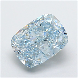 Picture of Lab Grown Diamond 3.41 Carats, CUSHION MODIFIED with  Cut, Fancy Intense Blue Color, VVS2 Clarity and Certified by IGI