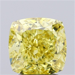 Picture of Lab Grown Diamond 2.51 Carats, CUSHION MODIFIED with  Cut, Fancy Intense Yellow Color, VS1 Clarity and Certified by IGI