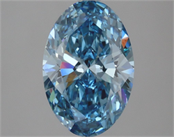 Picture of Lab Grown Diamond 2.88 Carats, Oval with  Cut, Fancy Vivid Blue Color, VS1 Clarity and Certified by IGI