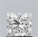 Natural Diamond 0.92 Carats, Princess with  Cut, G Color, VS2 Clarity and Certified by GIA
