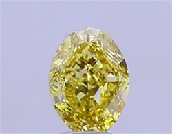 Picture of Lab Grown Diamond 2.01 Carats, Oval with  Cut, Fancy Vivid Yellow Color, VVS2 Clarity and Certified by IGI