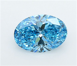Picture of Lab Grown Diamond 1.55 Carats, Oval with  Cut, Fancy Vivid Blue Color, VVS1 Clarity and Certified by IGI