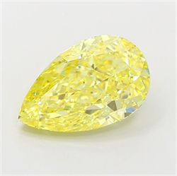Picture of Lab Grown Diamond 2.21 Carats, Pear with  Cut, Fancy Intense Yellow Color, VS2 Clarity and Certified by IGI
