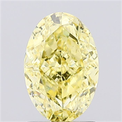Picture of Lab Grown Diamond 1.60 Carats, Oval with  Cut, Fancy Intense Yellow Color, VS2 Clarity and Certified by IGI
