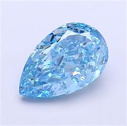 Picture of Lab Grown Diamond 1.85 Carats, Pear with  Cut, Fancy Vivid Blue Color, VS1 Clarity and Certified by IGI