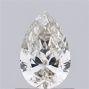 Picture of Natural Diamond 0.52 Carats, Pear with  Cut, H Color, VVS2 Clarity and Certified by IGI