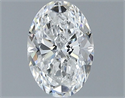Natural Diamond 0.50 Carats, Oval with  Cut, F Color, VS2 Clarity and Certified by GIA