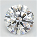 Lab Grown Diamond 2.13 Carats, Round with Ideal Cut, D Color, IF Clarity and Certified by IGI