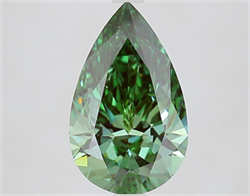 Picture of Lab Grown Diamond 2.73 Carats, Pear with  Cut, Fancy Vivid Green Color, VVS2 Clarity and Certified by IGI