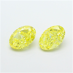 Picture of Lab Grown Diamond 2.01 Carats, Oval with  Cut, Fancy Vivid Yellow Color, VS1 Clarity and Certified by IGI