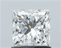 Natural Diamond 1.00 Carats, Princess with  Cut, H Color, VS2 Clarity and Certified by GIA