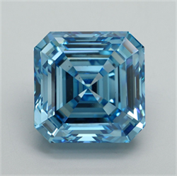 Picture of Lab Grown Diamond 10.08 Carats, Asscher with  Cut, Fancy Vivid Blue Color, VS1 Clarity and Certified by IGI