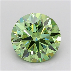 Picture of Lab Grown Diamond 2.19 Carats, Round with Excellent Cut, Fancy Vivid Green Color, VVS2 Clarity and Certified by IGI