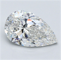 Natural Diamond 2.50 Carats, Pear with  Cut, G Color, SI1 Clarity and Certified by GIA