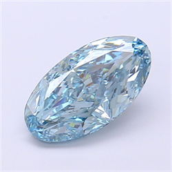 Picture of Lab Grown Diamond 1.82 Carats, Oval with  Cut, Fancy Vivid Blue Color, VVS2 Clarity and Certified by IGI
