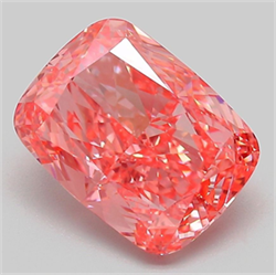 Picture of Lab Grown Diamond 3.21 Carats, CUSHION MODIFIED with  Cut, Fancy Vivid Pink Color, VVS2 Clarity and Certified by IGI