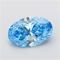 Picture of Lab Grown Diamond 3.04 Carats, Oval with  Cut, Fancy Vivid Blue Color, VVS2 Clarity and Certified by IGI