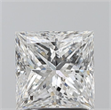 Natural Diamond 2.00 Carats, Princess with  Cut, E Color, I1 Clarity and Certified by GIA