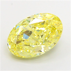 Picture of Lab Grown Diamond 5.01 Carats, Oval with  Cut, Fancy Intense Yellow Color, VS1 Clarity and Certified by IGI