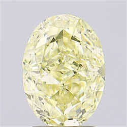 Picture of Lab Grown Diamond 1.51 Carats, Oval with  Cut, Fancy Yellow Color, VVS2 Clarity and Certified by IGI
