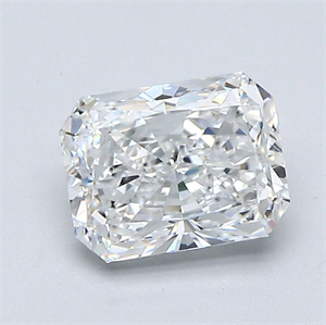 Picture of Natural Diamond 1.30 Carats, Radiant with  Cut, E Color, VS2 Clarity and Certified by GIA